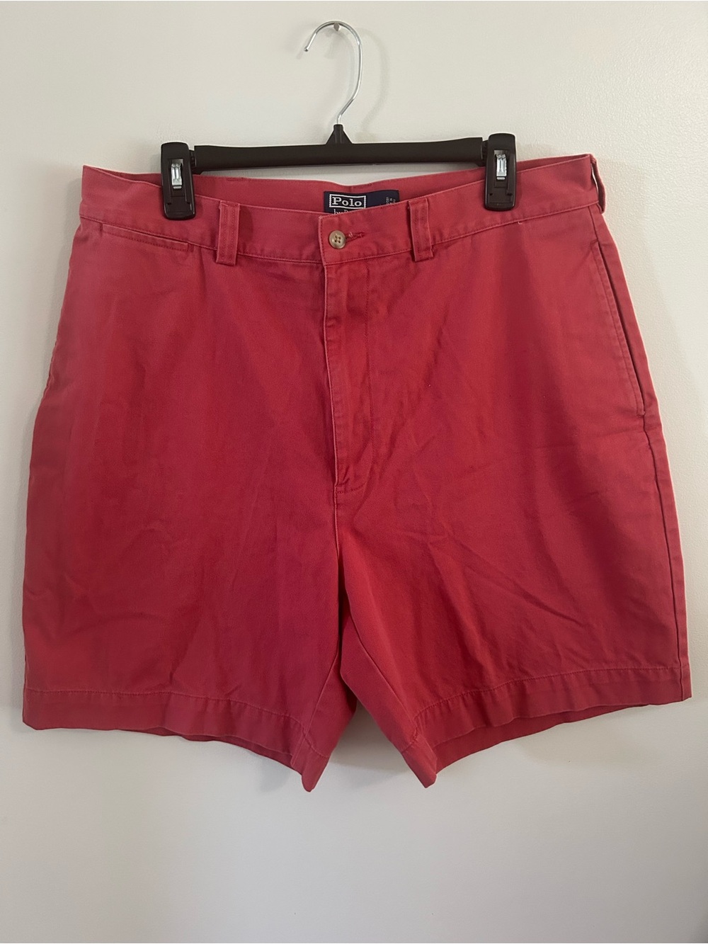 POLO Ralph Lauren Mens 36 Khaki Philip Shorts Dark Pink 100% Cotton Large Chino